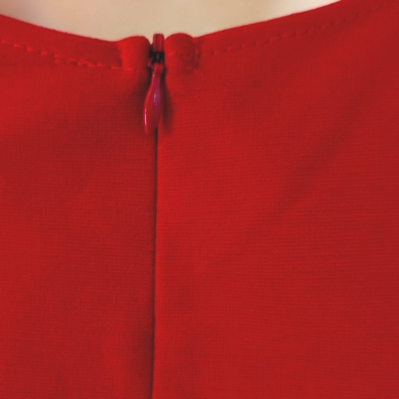 Love Ady V Neck Fit and Flare Skater Dress Red XS - Picture 10 of 16